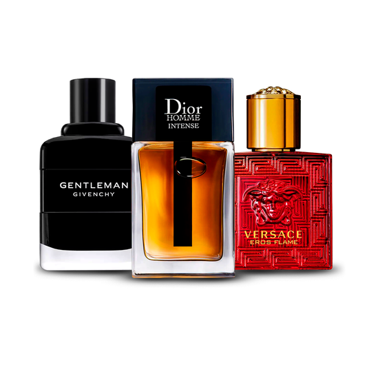 Combination of 3 men’s perfumes – Givenchy Gentleman, Dior Homme Intense and Versace Eros Flame [100 ml each]