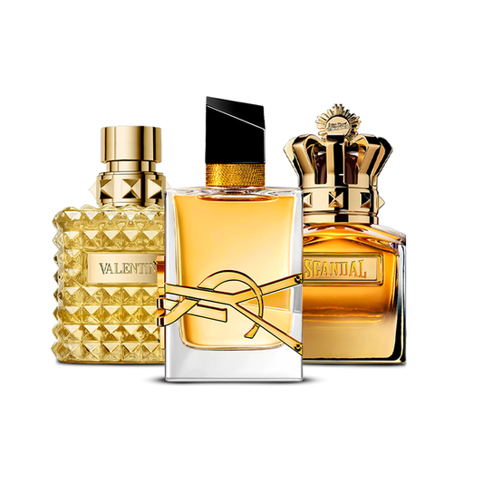 Combination of 3 women’s perfumes – Valentino Uomo Yellow Dream, YSL Libre Intense and Scandal Le Parfum [100 ml each]