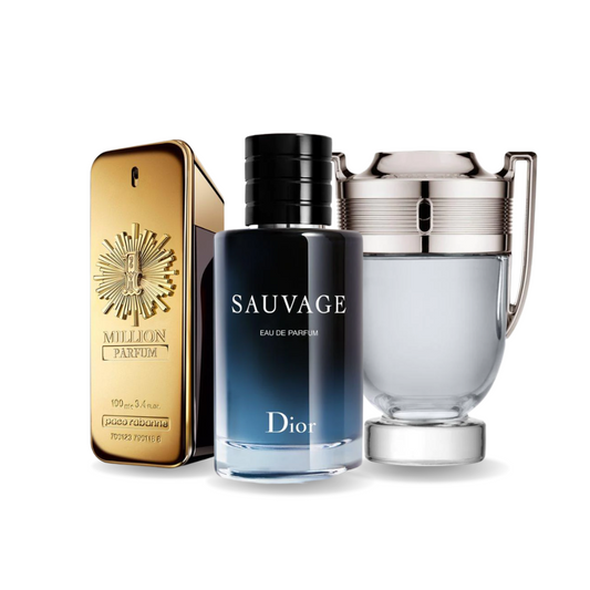 Combination of 3 perfumes – 1 Million Parfum by Paco Rabanne, Sauvage by Dior and Invictus by Paco Rabanne [100 ml each]